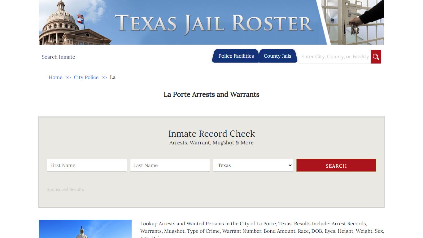 La Porte Arrests and Warrants | Jail Roster Search