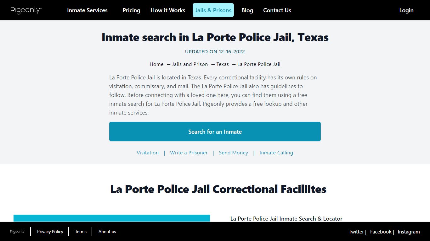 Inmate Search La Porte Police Jail, Texas | Pigeonly